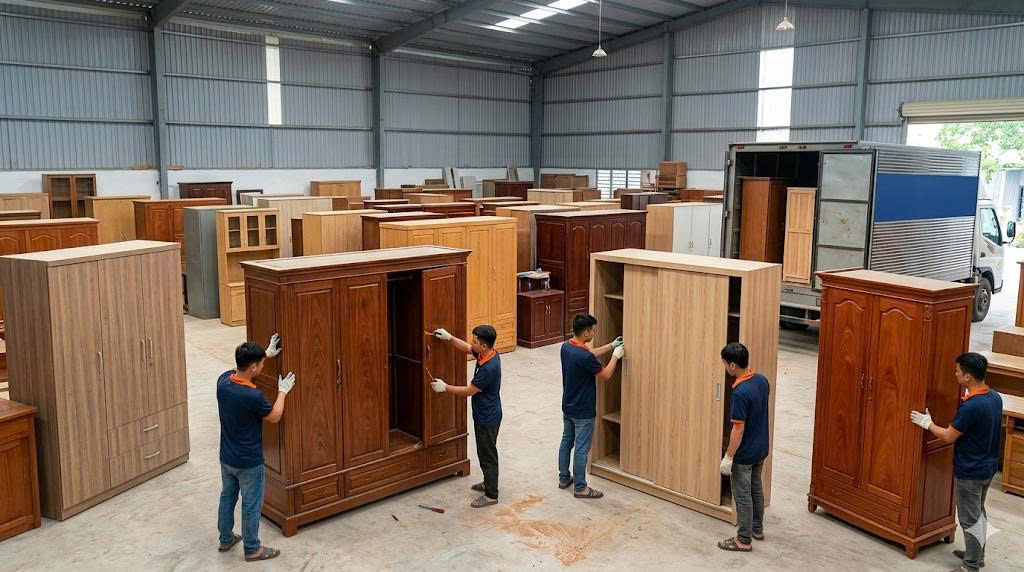 Thu mua thanh lý tủ quần áo gỗ các loại